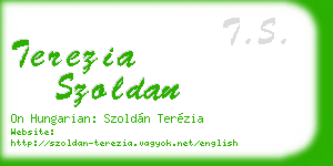 terezia szoldan business card