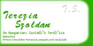 terezia szoldan business card